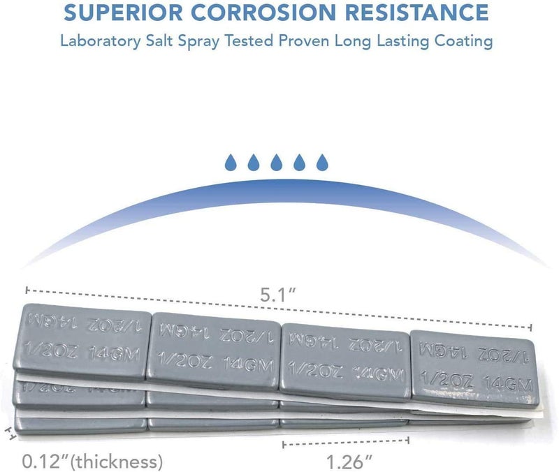 CKAuto 1/2 أونصة، 0.5 أونصة، نحيف للغاية، رمادي، أوزان عجلات لاصقة، 12 أونصة/ 0.75 رطل/ صندوق، جودة OEM، (24 قطعة) - Image 4
